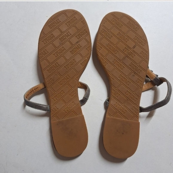 BADGLEY MISCHKA Baldan Silver Embellished Sandals Flats Crystal - Picture 3 of 4